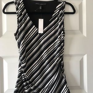 White and Black strip sleeveless top